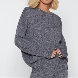 Nasty Gal Grey Sweater Small
